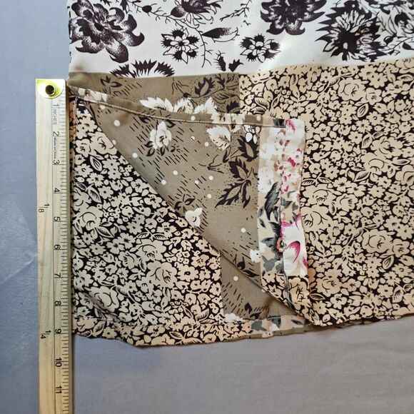 Womens Brylane Woman Collection Patchwork Pattern Long Sleeve Button Top 3X - Picture 10 of 11